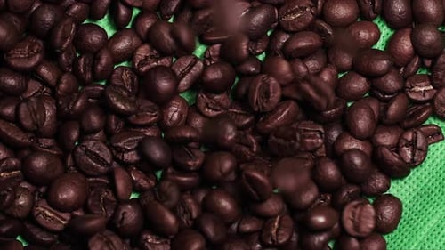 Raw Fresh Coffee Beans And Heart Shape