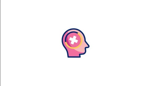 Animated Flat Design Head Medical Health Icon Loop