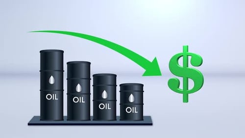 Oil Prices Decrease With Usd Symbol V2
