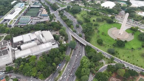 Centro de São Paulo, paisagem urbana de arranha-céus, Brasil.