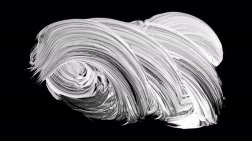 Abstract White Brushstroke on Black Background