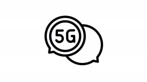 Animated 5G Speech Bubbles Line Art Icon