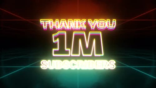 1M Subscribers Animation Retro Background