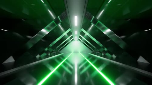Dark tunnel with glowing light illuminated