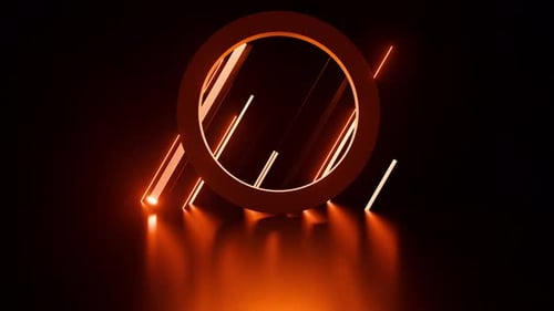 Circle And Neon Lines