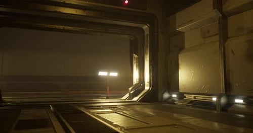 Futuristic Sci-Fi Corridor Travel Animation