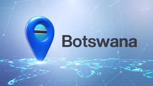 Botswana Map Pin Location