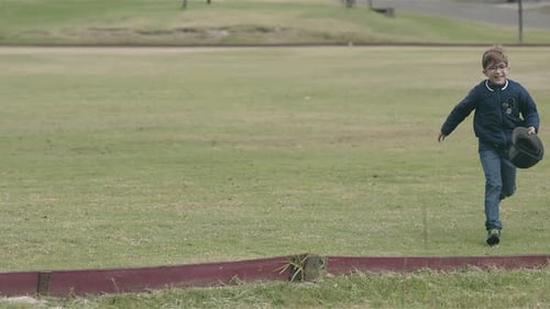 Boy running slow motion