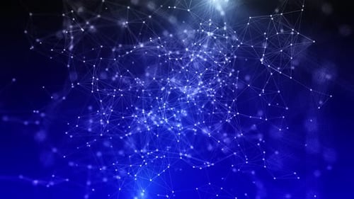 Digital Blue Background With Dots And Lines