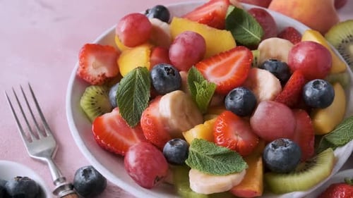 Delicious and Colorful Bowl of Fruit Salad