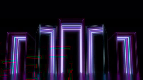 Neon Geometric Lines Abstract Loop Animation
