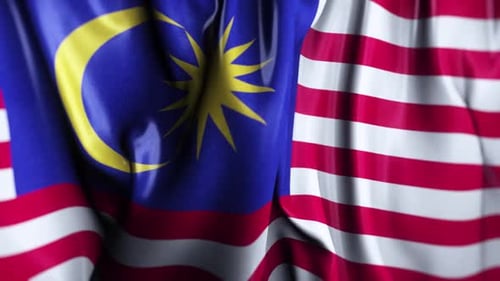 Realistic Waving Malaysian Flag Animation