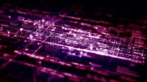 Futuristic Purple Digital Network Abstract Motion Background