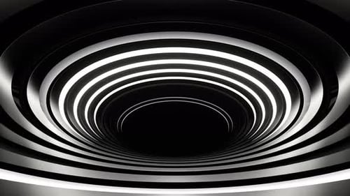 White Neon Reverse Ellipse Tunnel Background Vj Loop In 4K