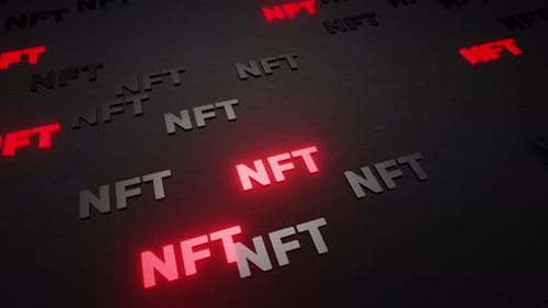 Animated NFT Text Pattern Loop Background
