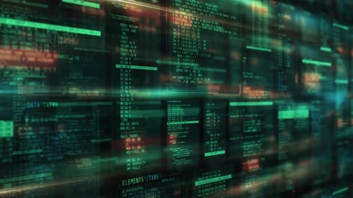 An Array Of Code In Virtual Space