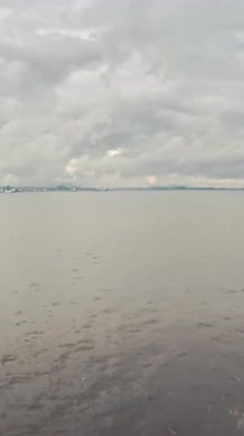 Vertical View Of Cargo Ship in the Ocean