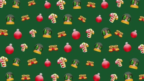 Decorative Christmas Holiday Pattern Seamless Loop Animation