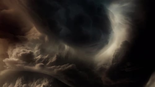Wirbelnder Dunkler Wolkenwirbel Chaotischer Sturmhimmel
