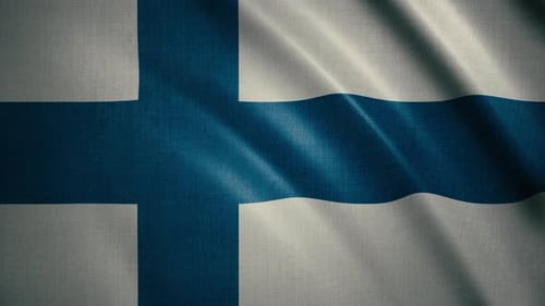 Realistic Waving Finland Flag Seamless Loop