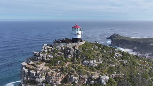 Cape Point Lighthouse At Cape Town In Western Cape South Africa.