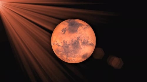 Spinning 3d mars planet in realistic Rotating. vd 813