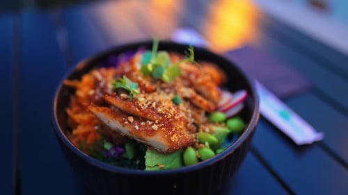 Delicious Bowl of Chicken and Edamame