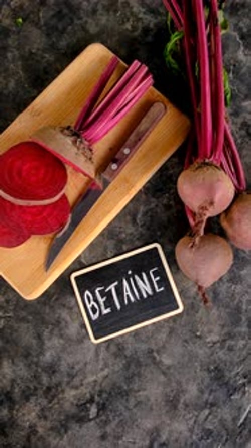 Les betteraves contiennent de la bétaïne sur la table Selective Focus