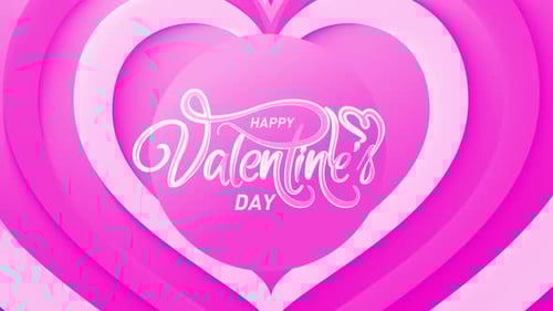 Happy Valentines Day Heart Romantic Loop Background Pink