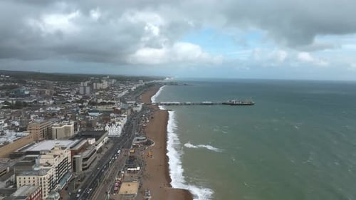 Aerial Close Up Video of British Airways I360 Observation Deck in Brighton UK