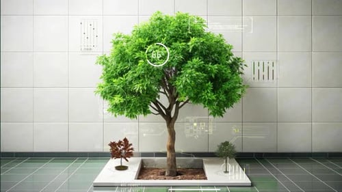 Growing Tree Representing Sustainable Development and Environmental Conservation