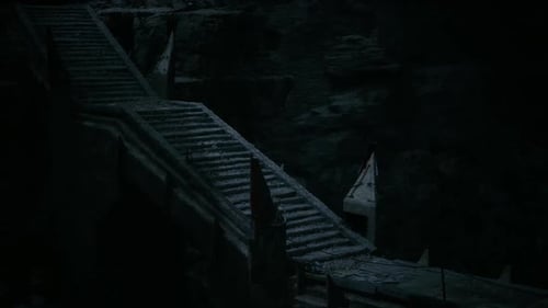 Dark Ominous Ancient Stone Stairway Cinematic Background