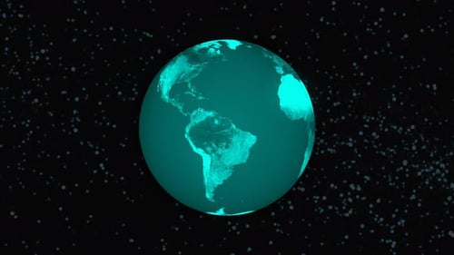Realistic Earth planet Rotates on space or galaxy and stars milky way, Animation Earth planet. 1278