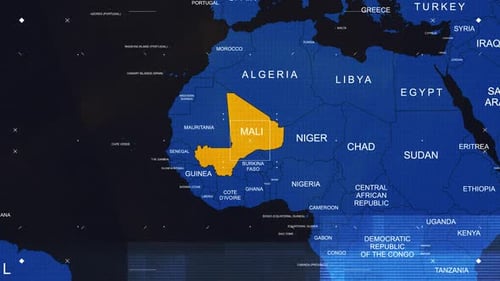 Animated Digital World Map with Country Highlights