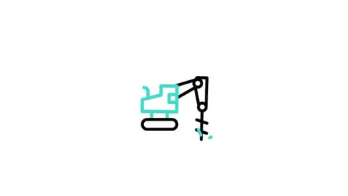 Animated Minimalist Drilling Rig Icon