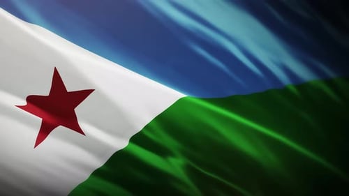 Djibouti National Flag Waving Animation Background