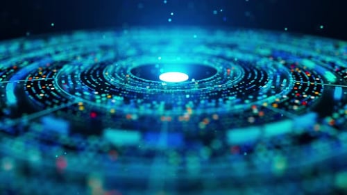 Futuristic Digital Data Network Loop Background