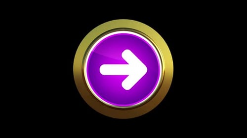 Glossy Gold and Purple Rotating Arrow Button Icon