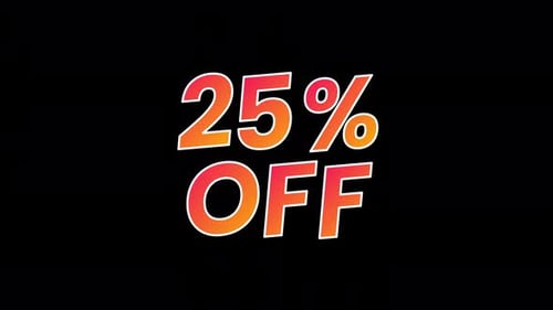 Bold Gradient 25% Off Text Animation for Promotions