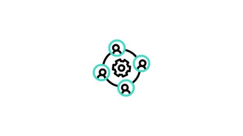 Animated Teamwork and Process Icon