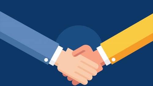 2 Hands Shaking for Agreement in Contract 4K