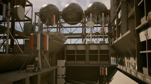 A Futuristic Building with a Sleek Concrete Roof Design