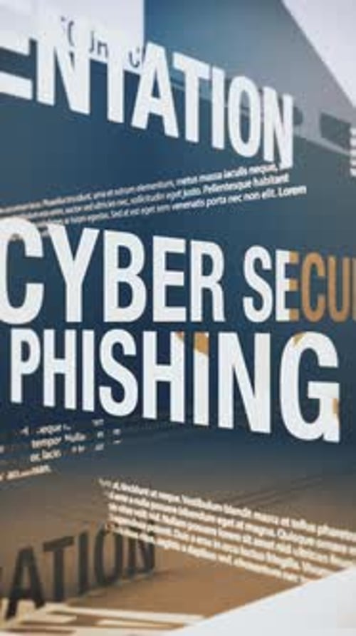 Cybersecurity for Small Businesses Related Terms Seamless Vertical Animated Loop.