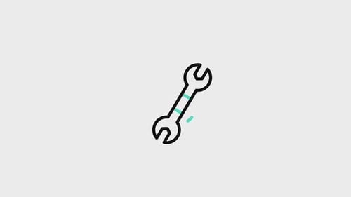 Animated Flat Design Wrench Icon