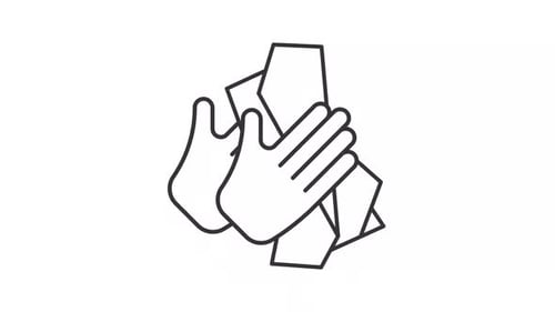 Animated Hands Folding Flat Design Line Icon