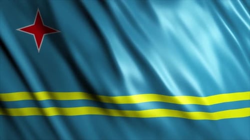 Aruba Flag Waving Seamless Loop Animation