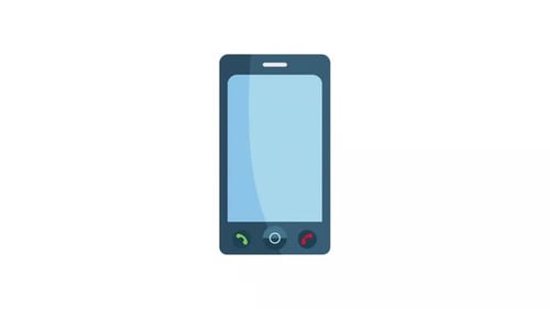 Flat Design Smartphone Animation with Call Buttons
