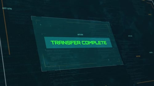 Transfer Complete Notification: Futuristic Loading Screen Animation for Cyber Security HD