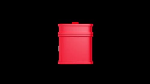 Rotes Erste-Hilfe-Set mit weißem Kreuz auf schwarzem Hintergrund