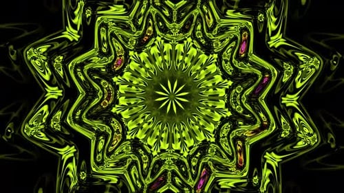 Mesmerizing Abstract Neon Green Symmetrical Morphing Pattern